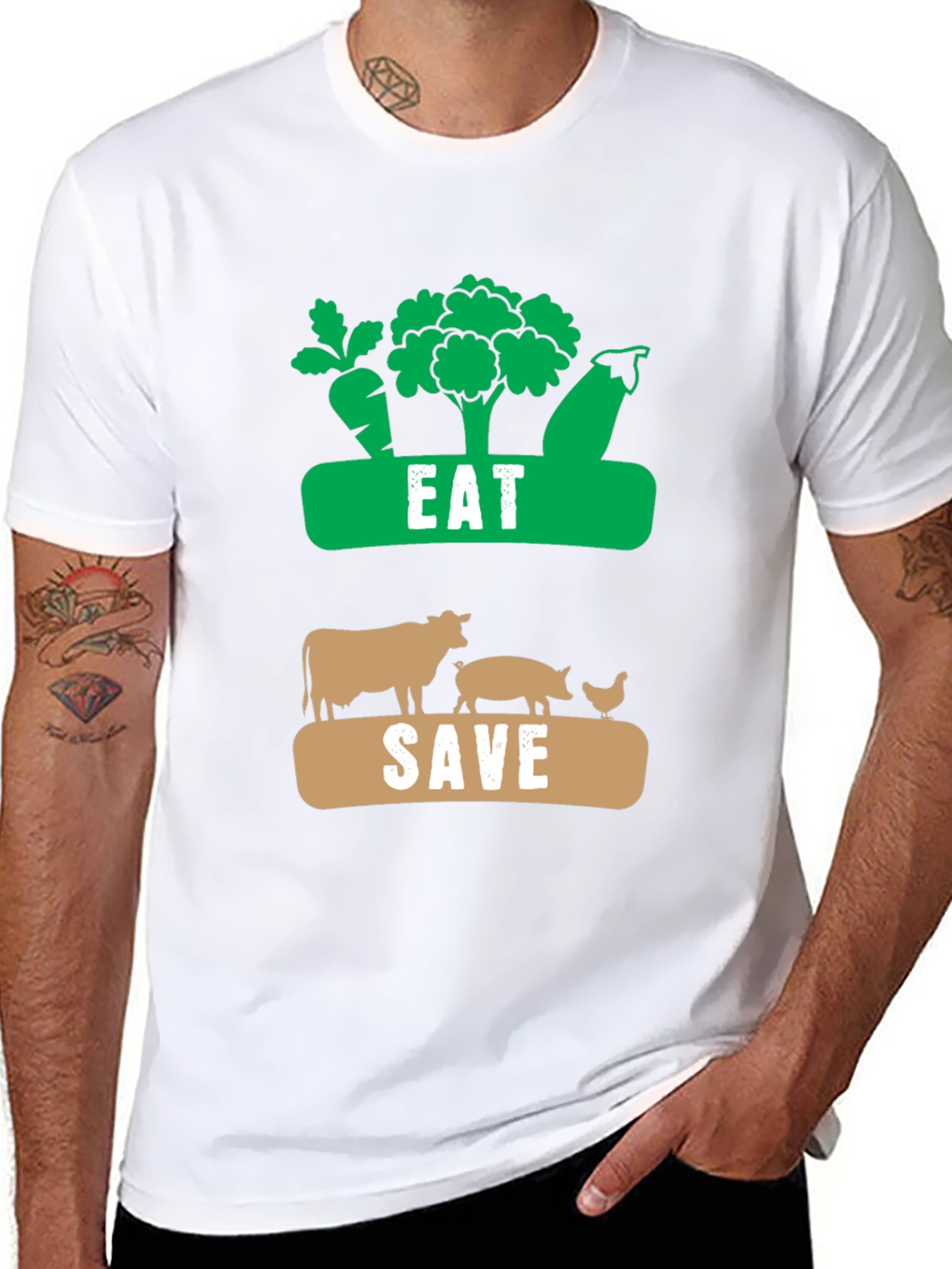 Eat Plants Save Animals Vegan T-Shirt
