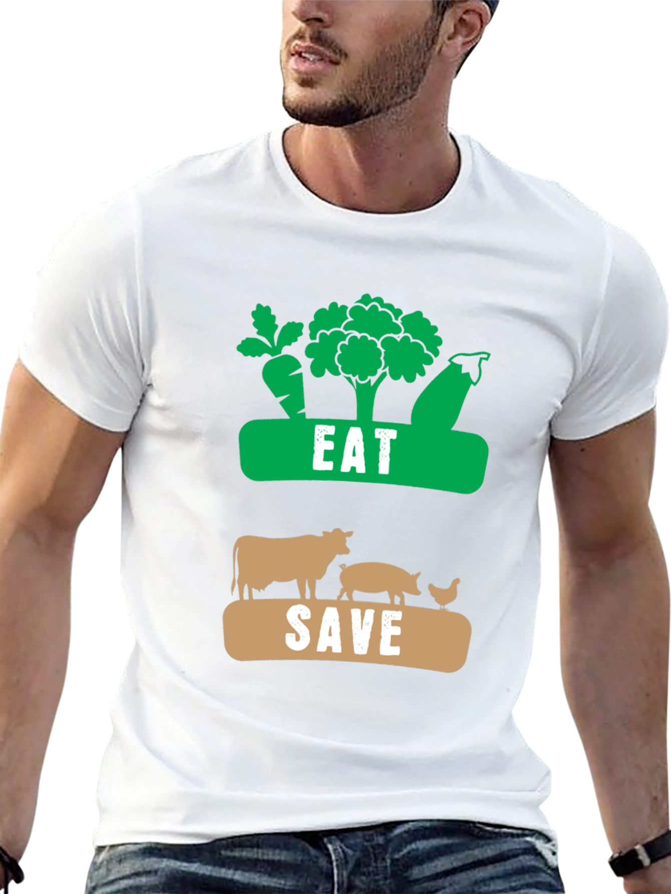 Eat Plants Save Animals Vegan T-Shirt