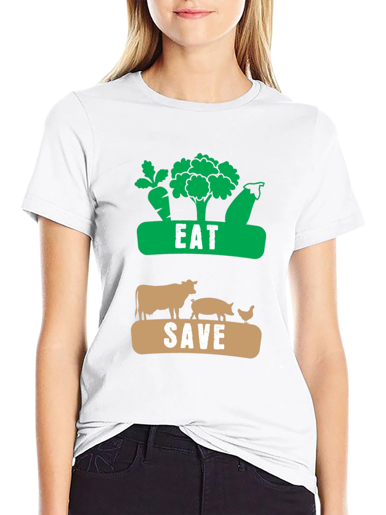 Eat Plants Save Animals Vegan T-Shirt