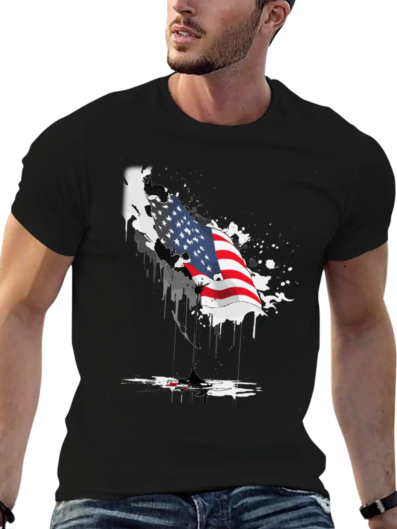 American Flag Graphic Tee - Patriotic Design