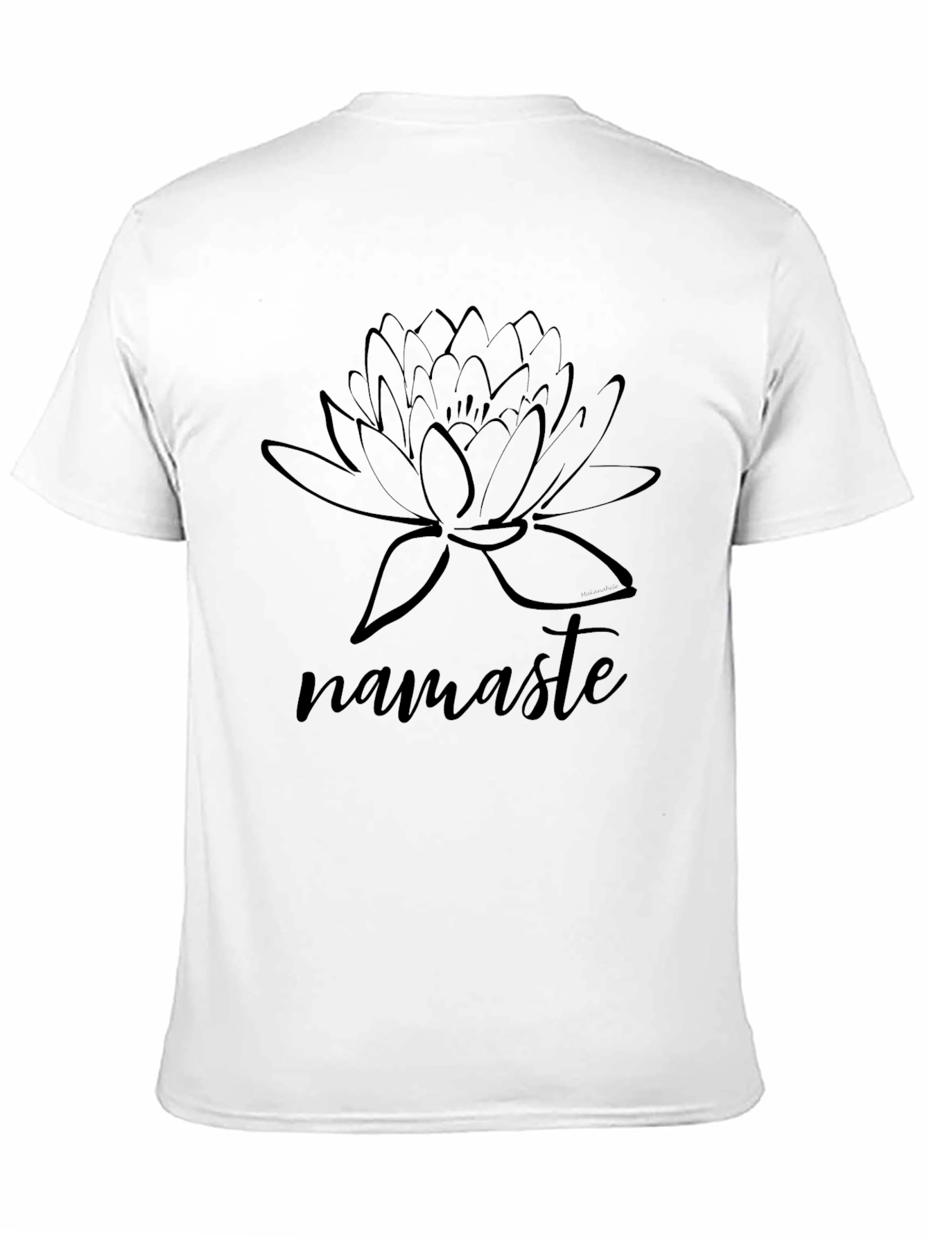 Namaste Lotus Flower Graphic Tee - Black Cotton T-Shirt