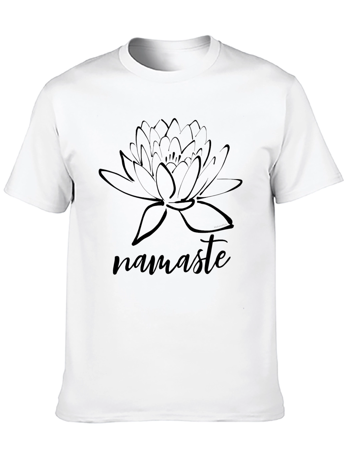 Namaste Lotus Flower Graphic Tee - Black Cotton T-Shirt