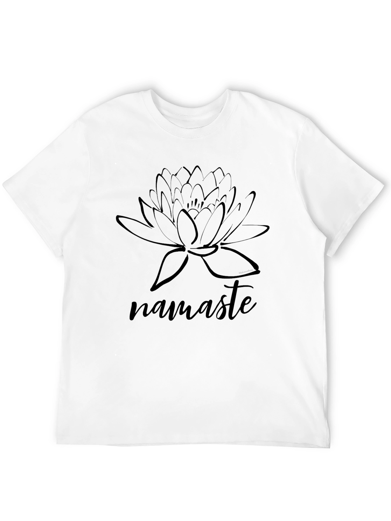 Namaste Lotus Flower Graphic Tee - Black Cotton T-Shirt
