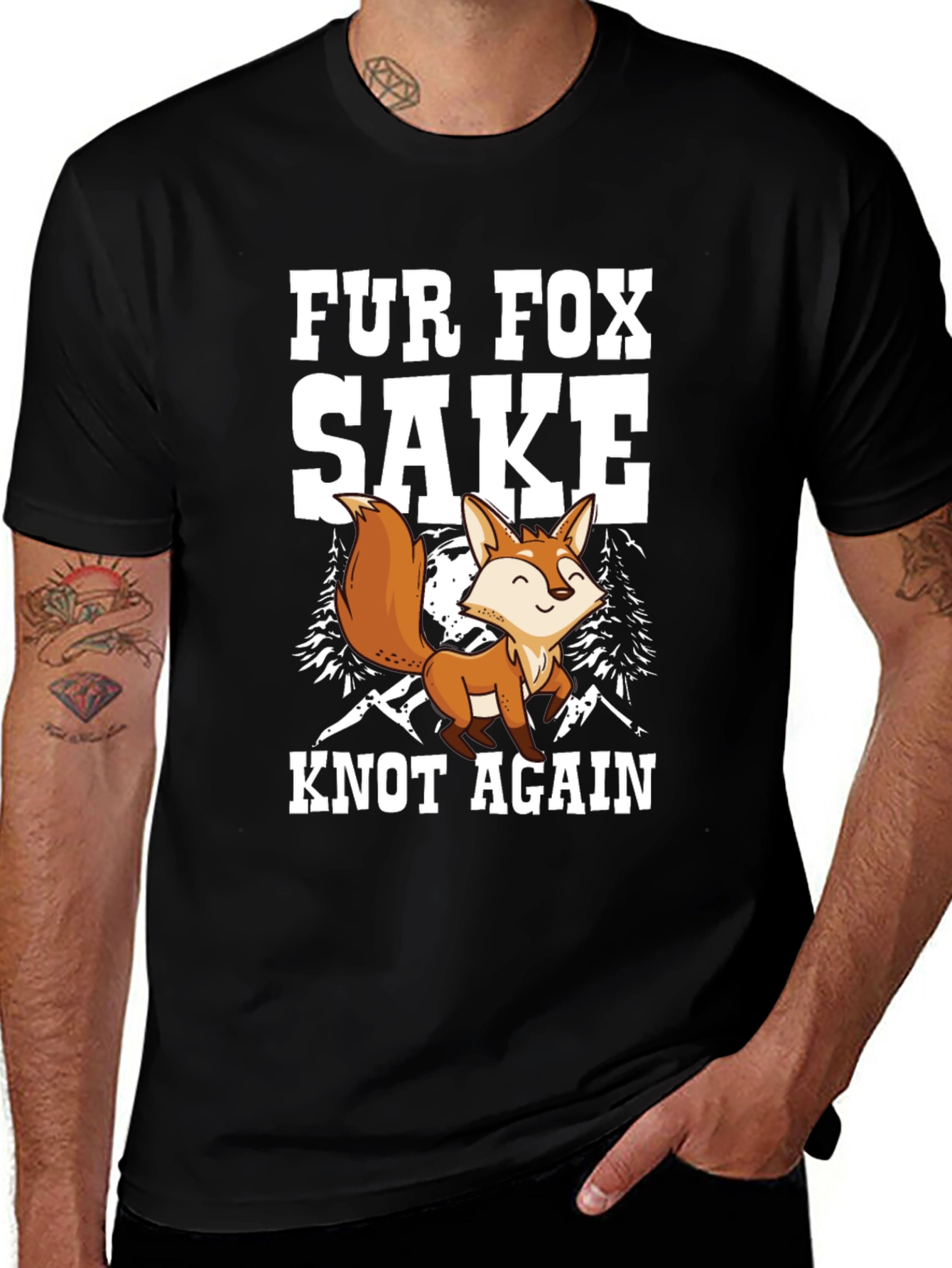 Fur Fox Sake T-Shirt - Knot Again Pun Tee