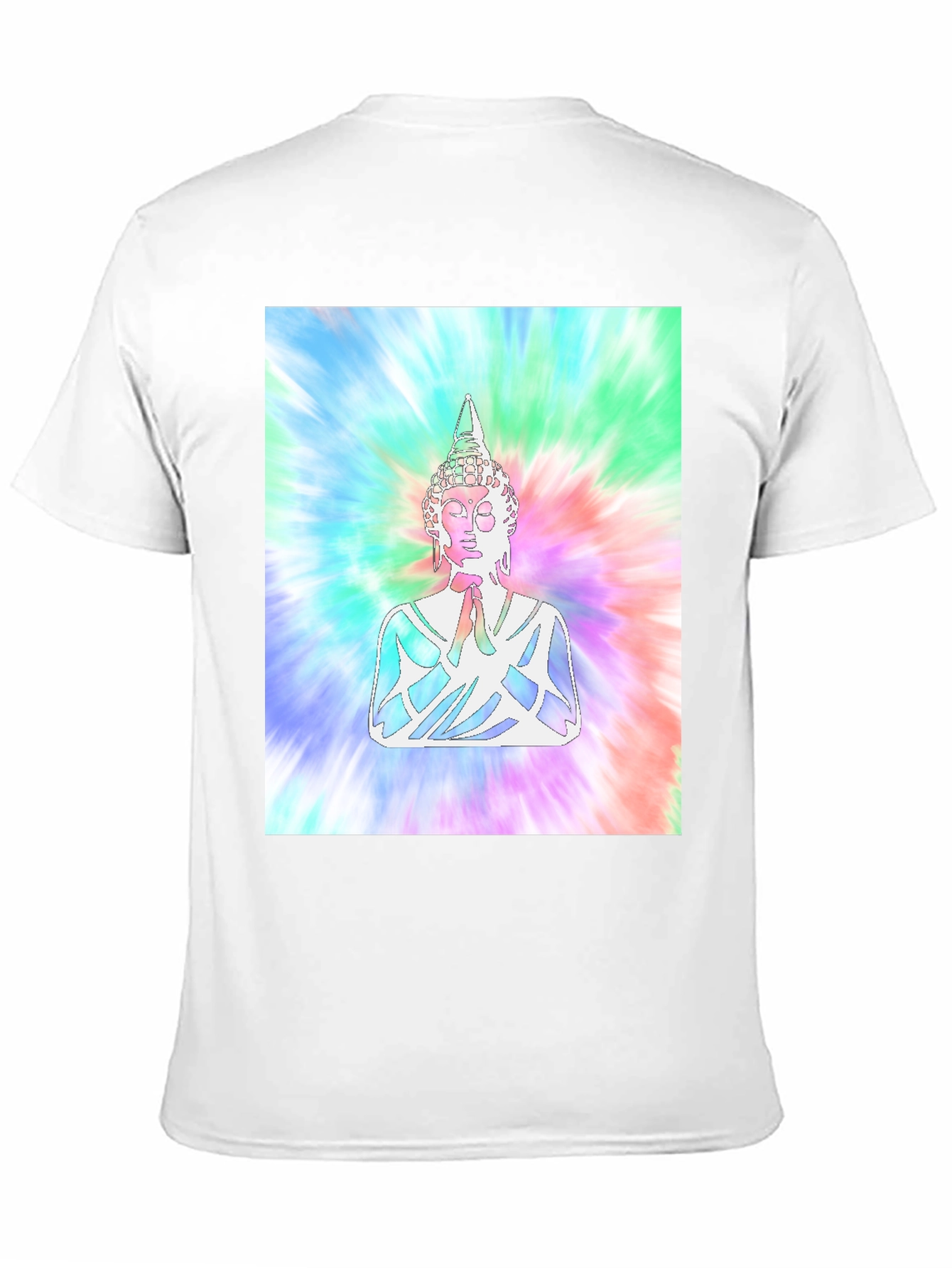 Tie-Dye Buddha Graphic Print T-Shirt