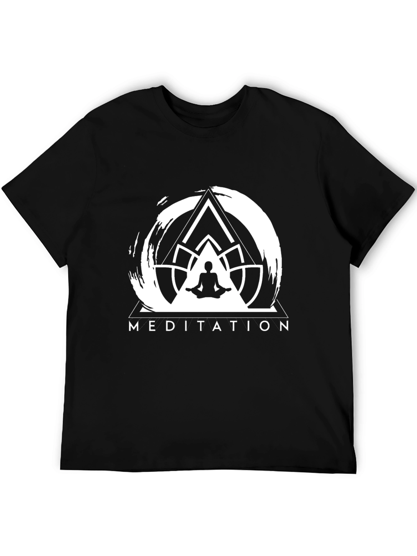 Meditation Graphic Tee - Black Cotton Comfort