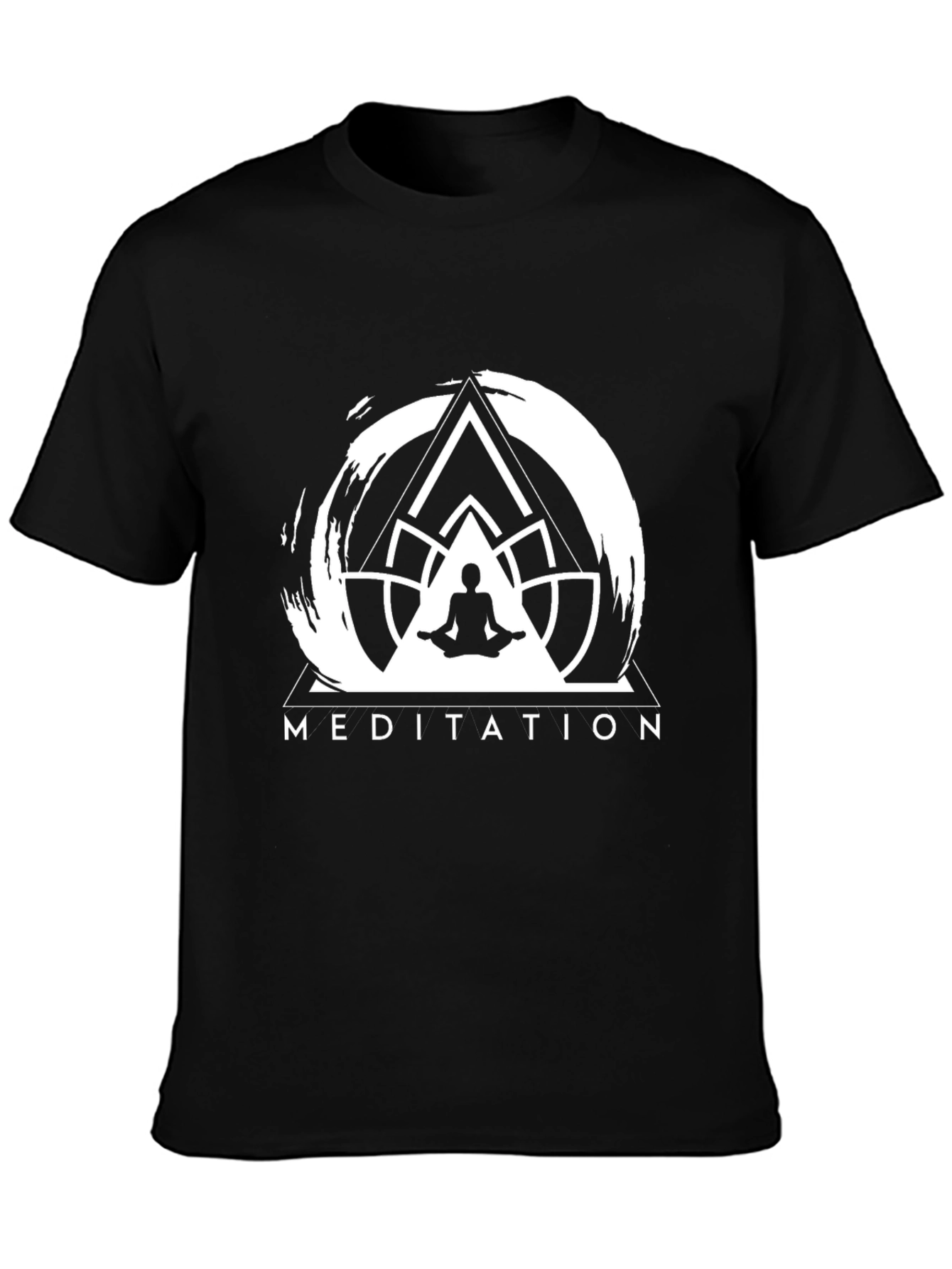 Meditation Graphic Tee - Black Cotton Comfort