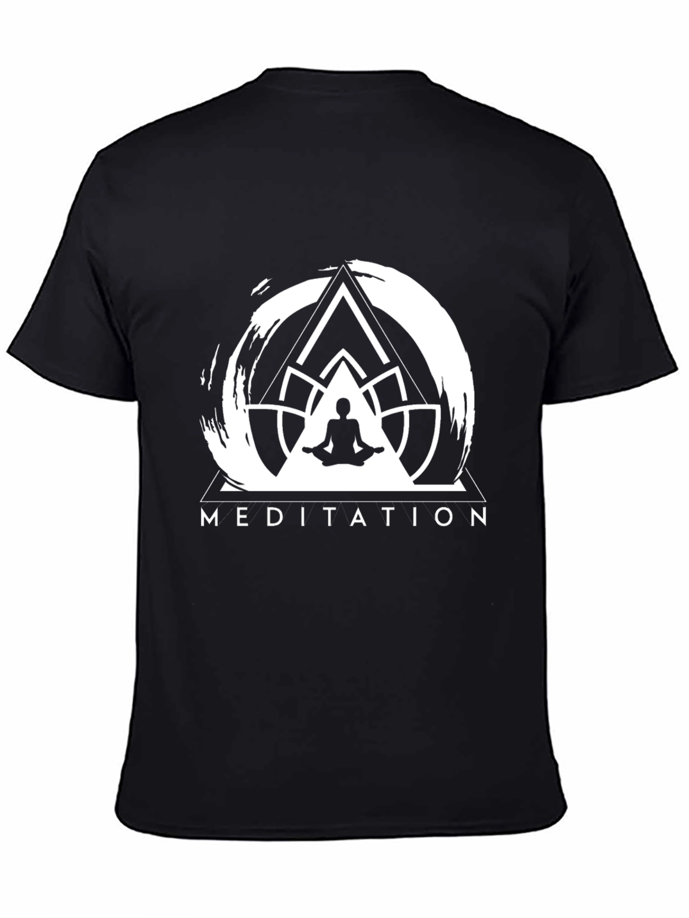 Meditation Graphic Tee - Black Cotton Comfort