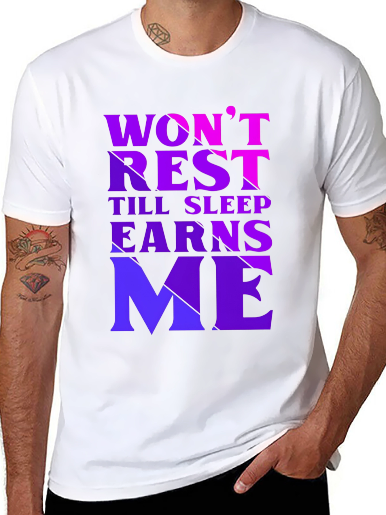 Wont Rest Till Sleep Earns Me Black T-Shirt