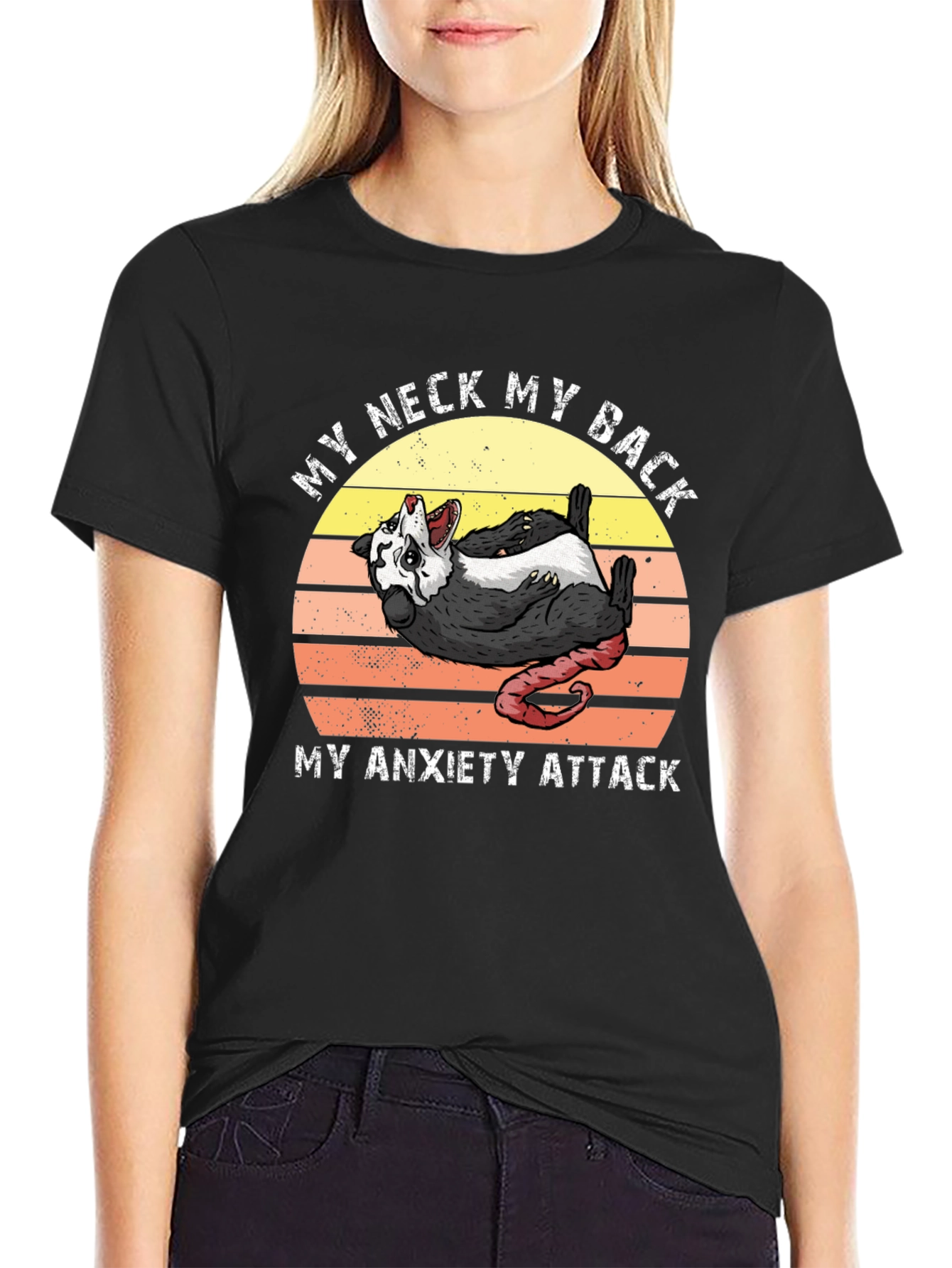 My Neck My Back Anxiety Attack Possum T-Shirt