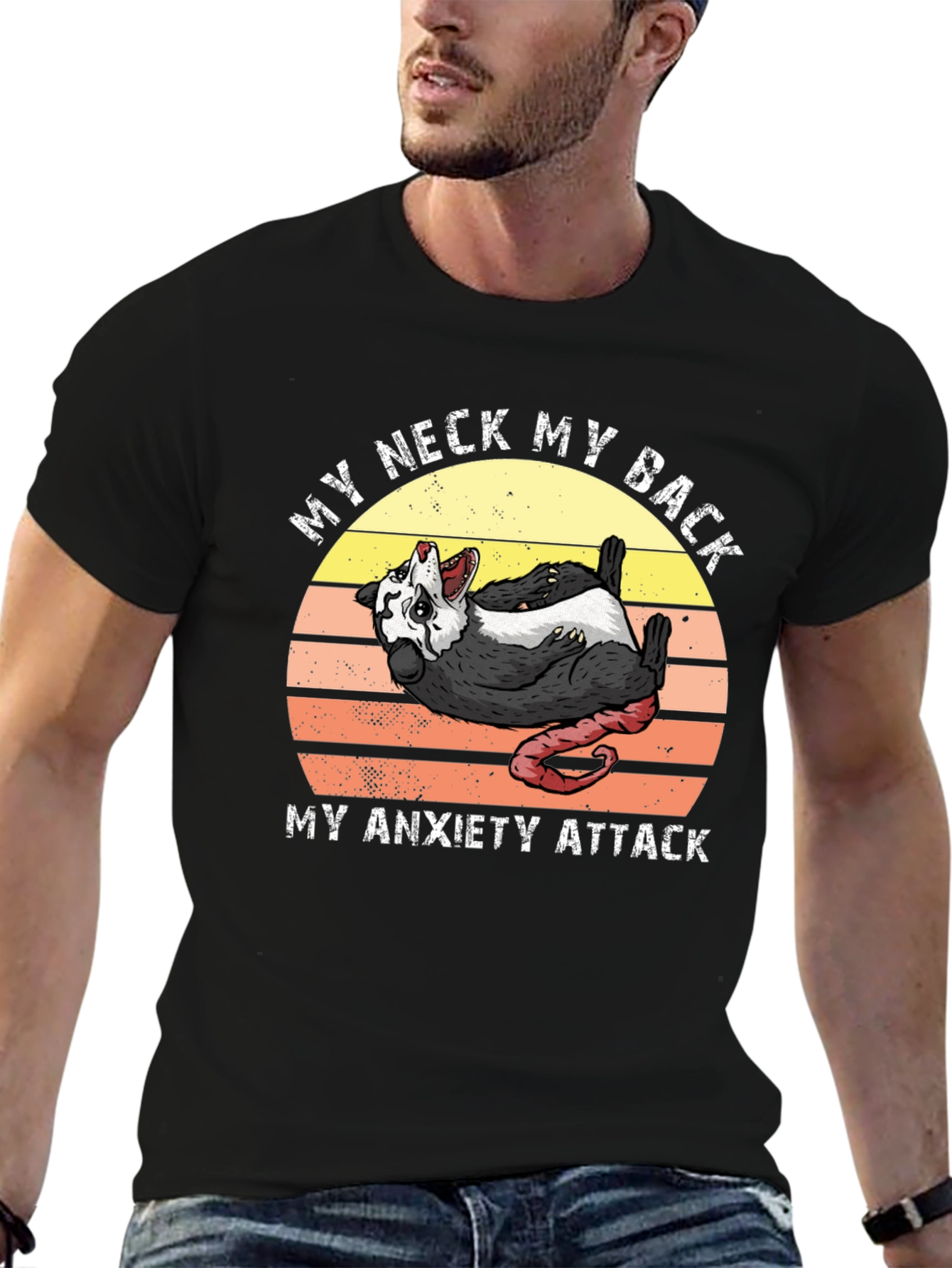 My Neck My Back Anxiety Attack Possum T-Shirt