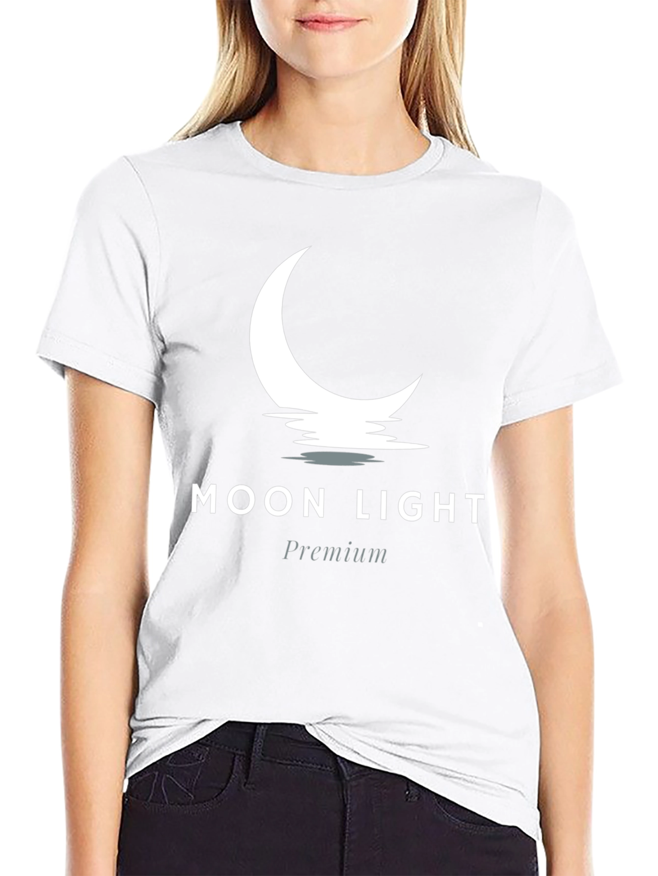 Moon Light Premium Black Graphic Tee