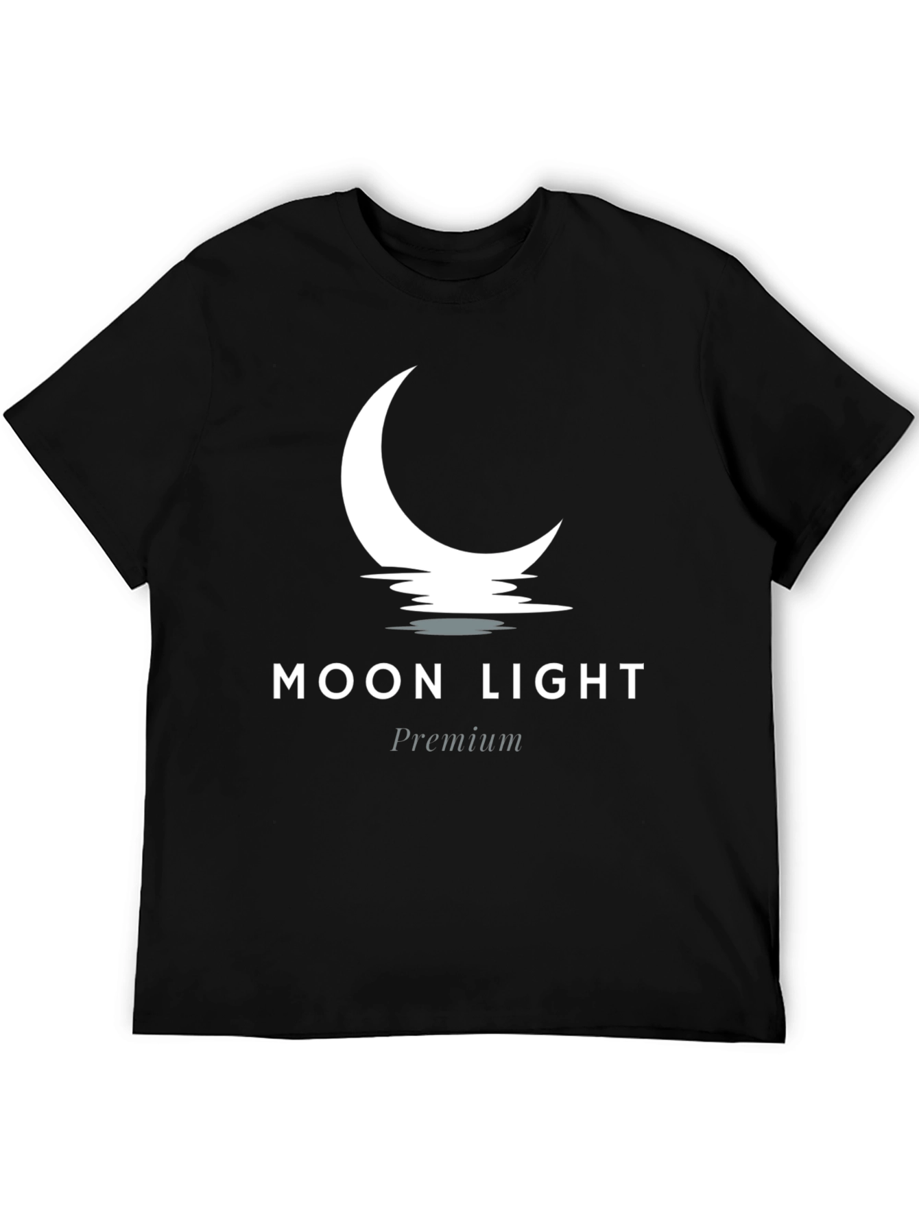 Moon Light Premium Black Graphic Tee