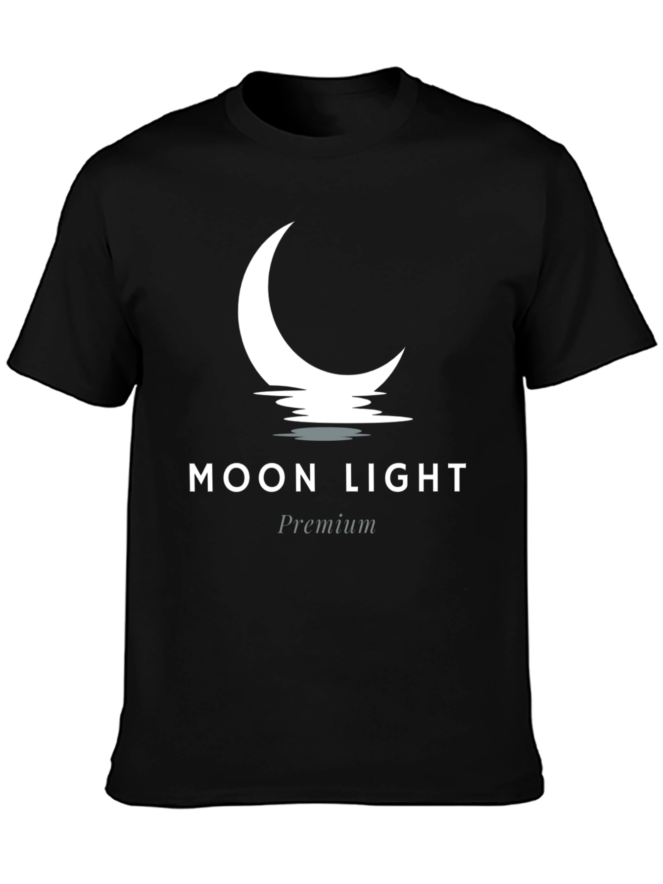 Moon Light Premium Black Graphic Tee