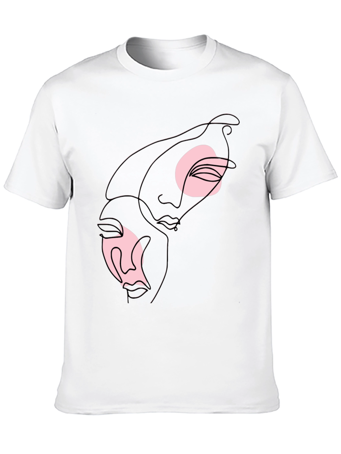 Abstract Faces Graphic Tee - Black