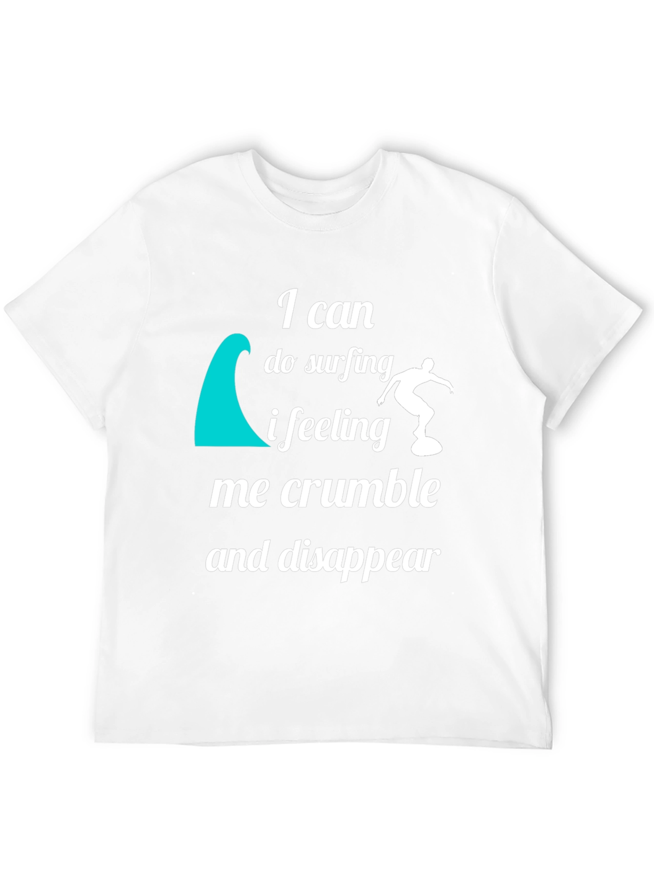 Surfing Quote Graphic T-Shirt - Black Crew Neck Tee