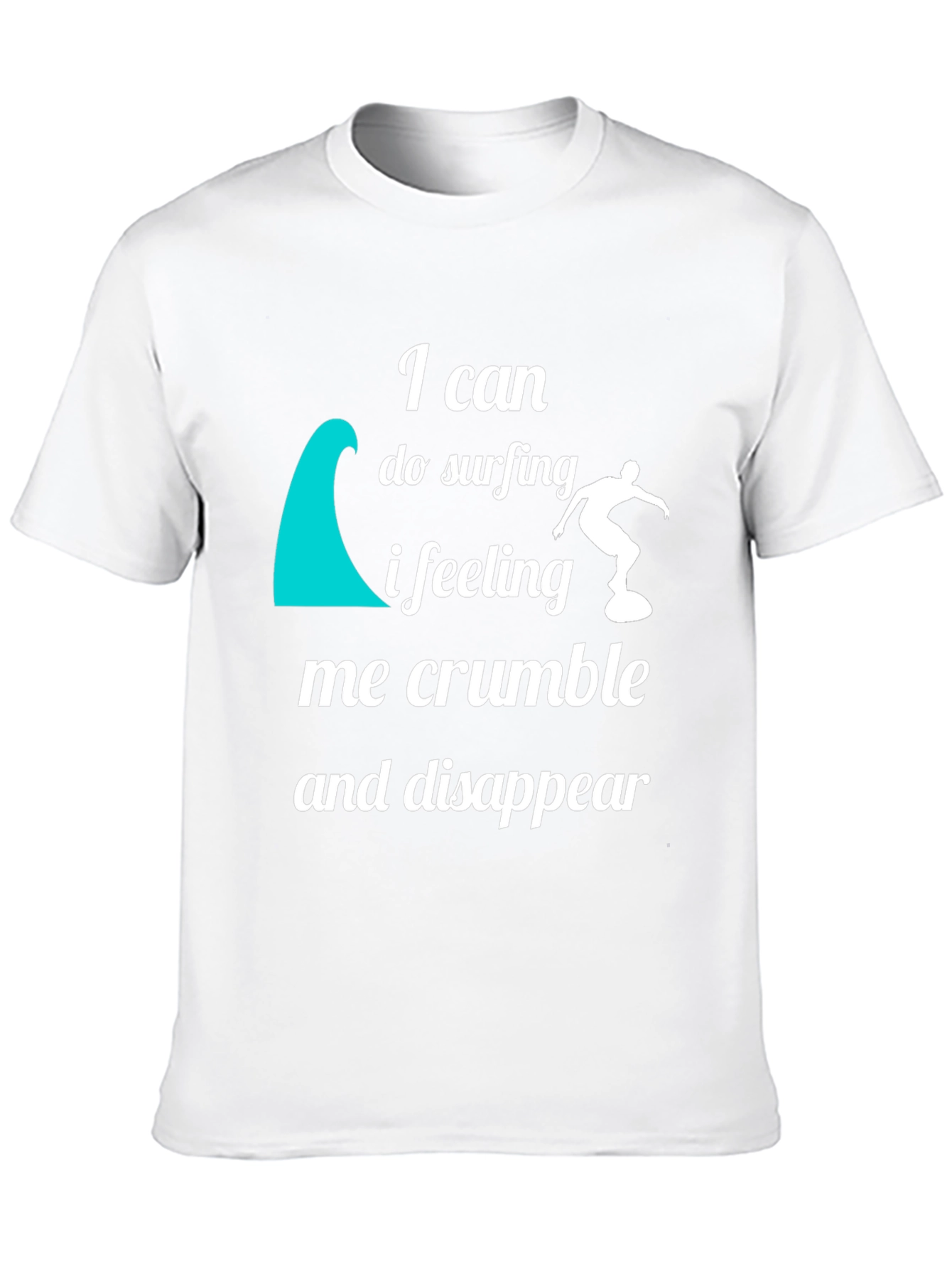 Surfing Quote Graphic T-Shirt - Black Crew Neck Tee