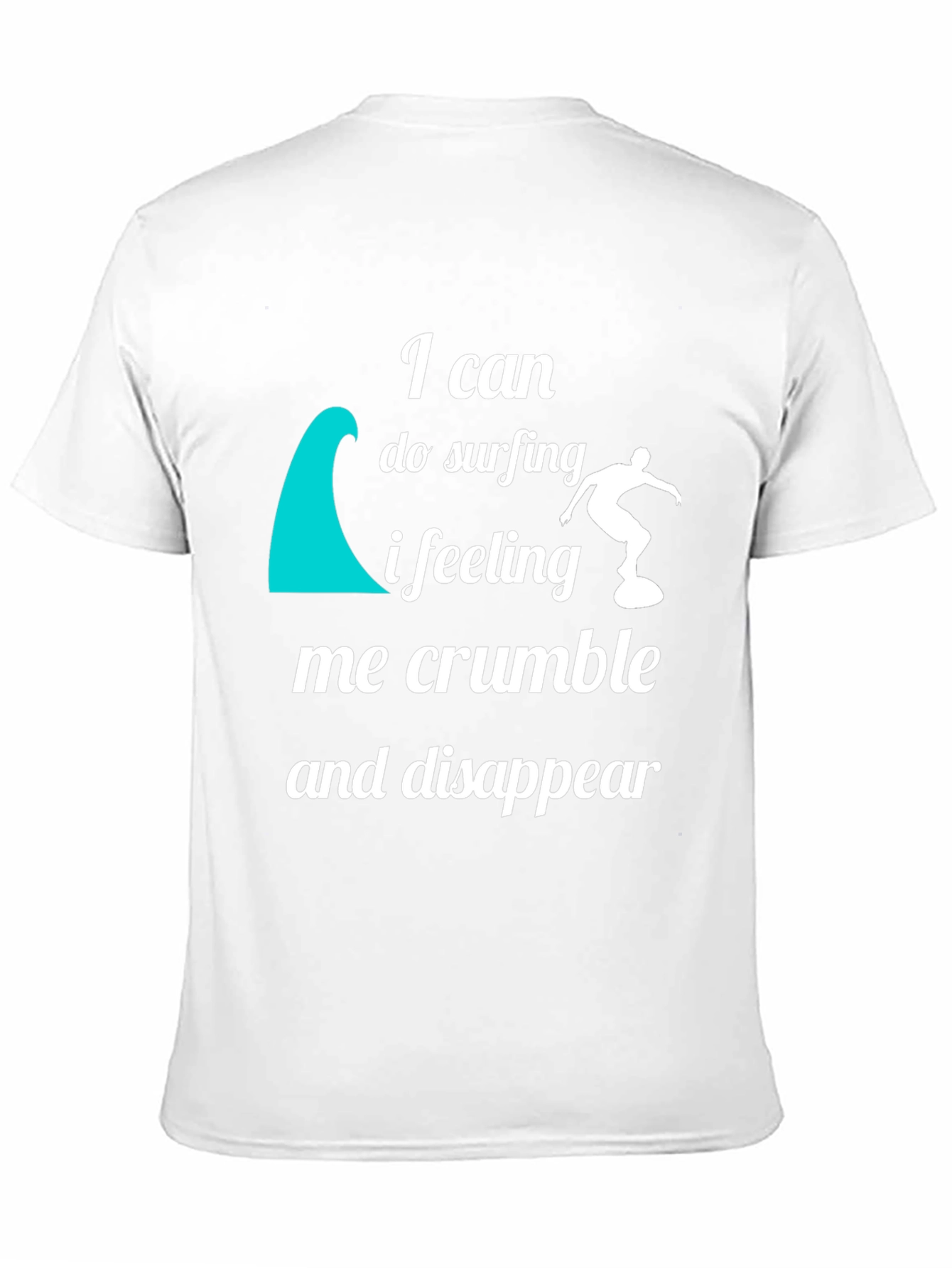 Surfing Quote Graphic T-Shirt - Black Crew Neck Tee