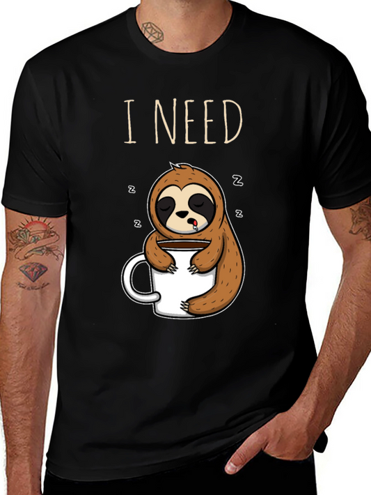 I Need Coffee Sloth T-Shirt