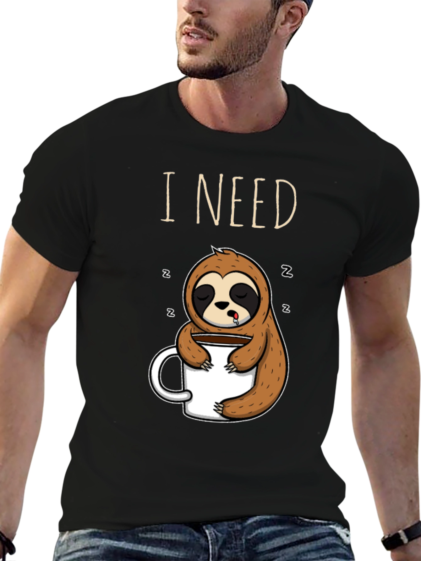 I Need Coffee Sloth T-Shirt