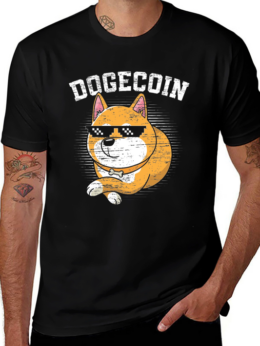 DogeCoin Crypto Cartoon Graphic T-Shirt