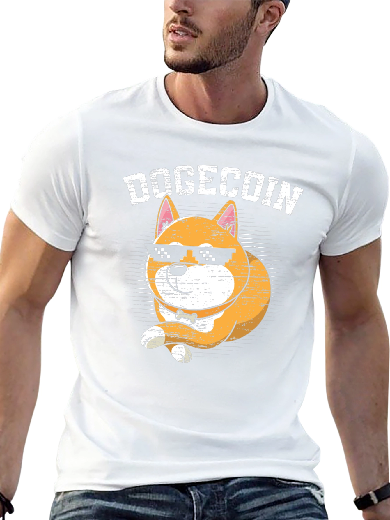 DogeCoin Crypto Cartoon Graphic T-Shirt