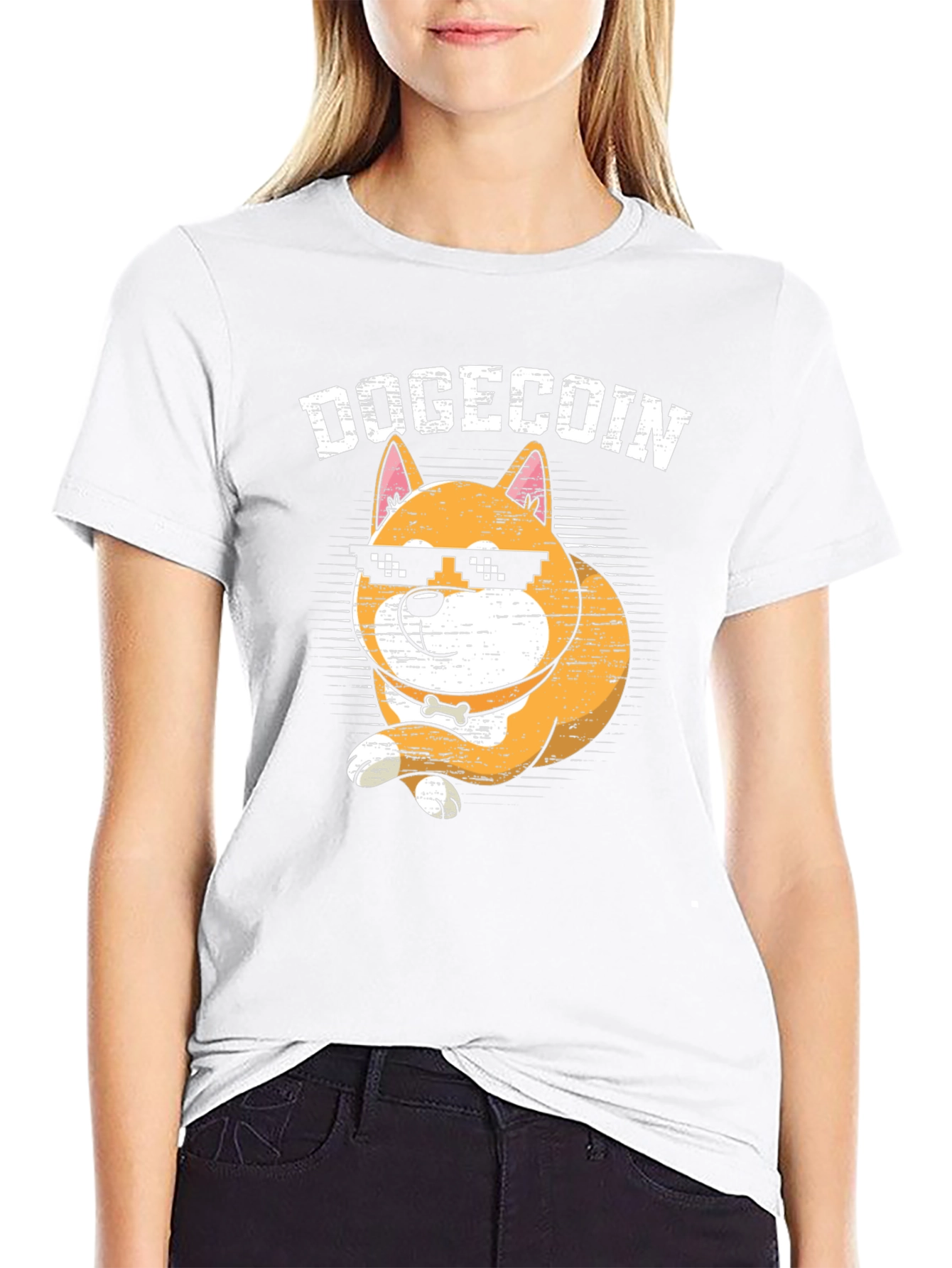 DogeCoin Crypto Cartoon Graphic T-Shirt