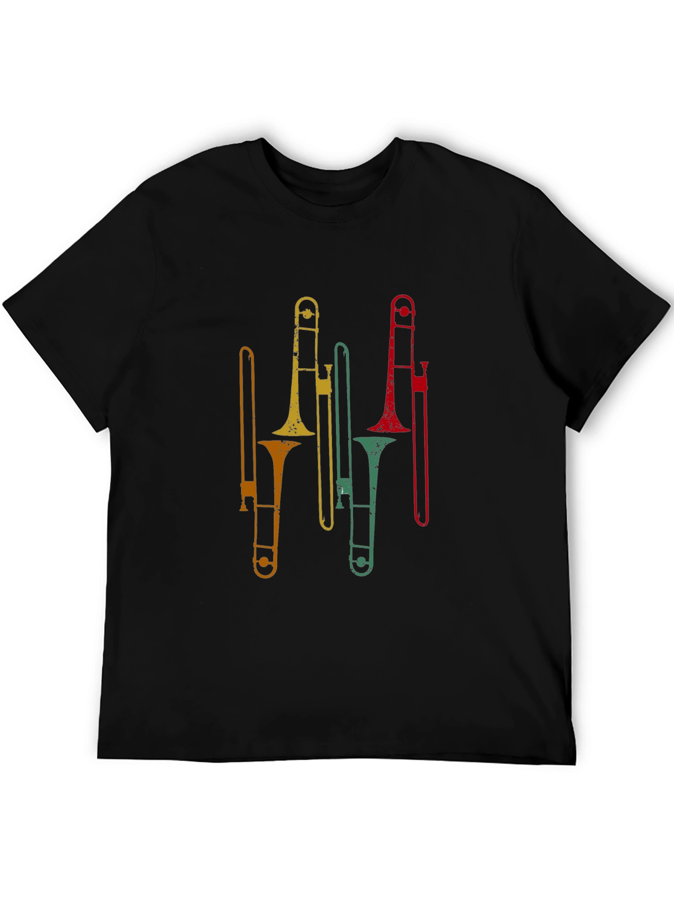 Retro Trombone Graphic Tee - Black
