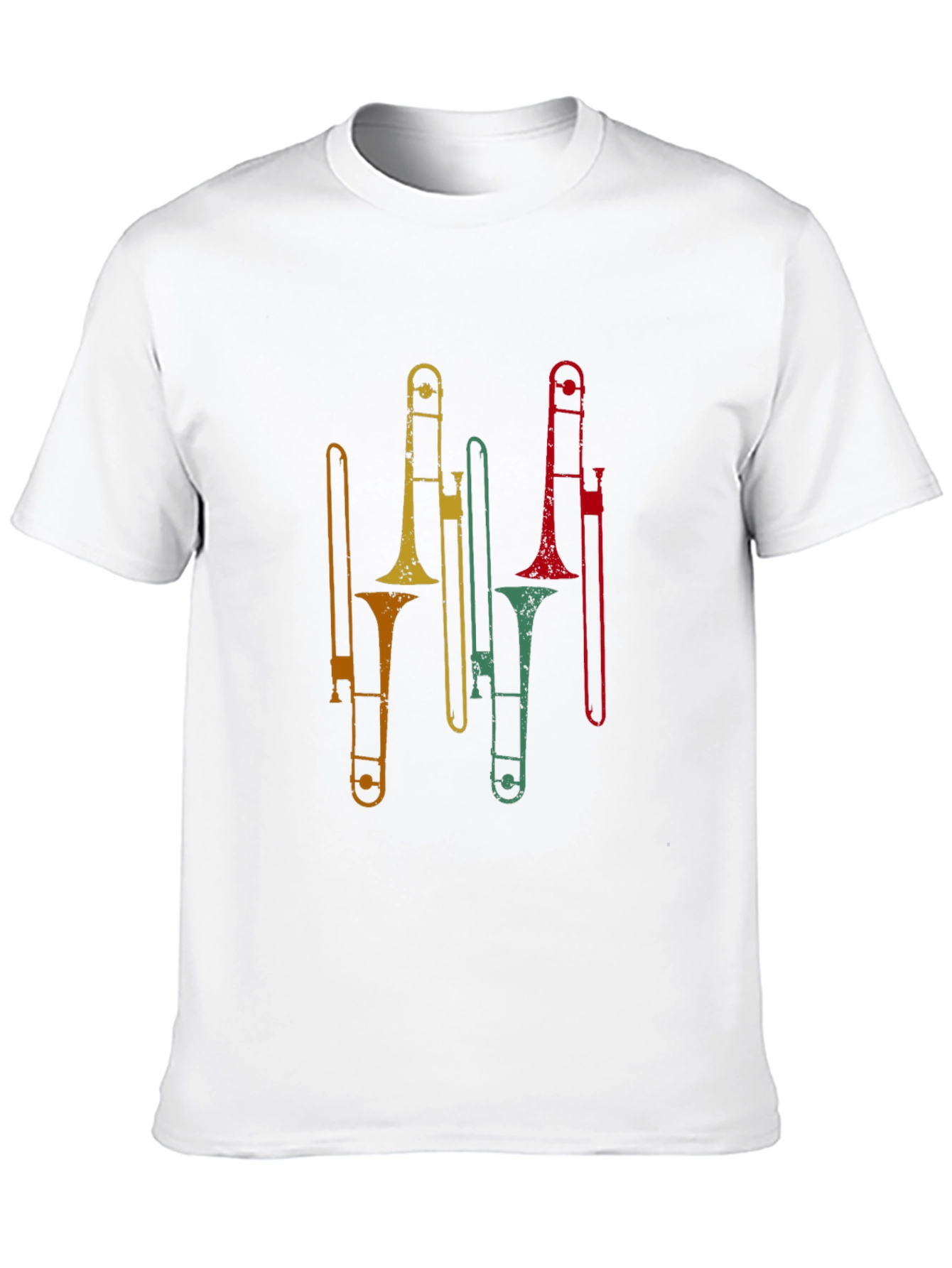 Retro Trombone Graphic Tee - Black