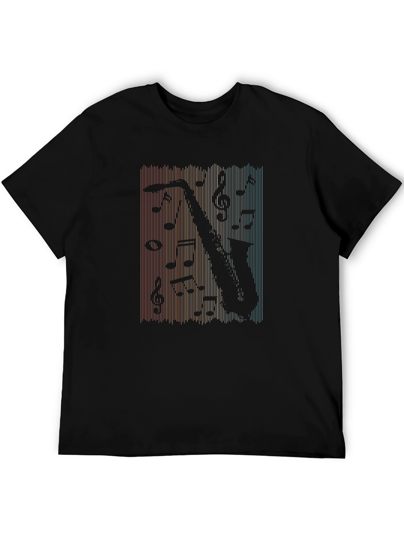 Saxophone Music Retro T-Shirt - Black