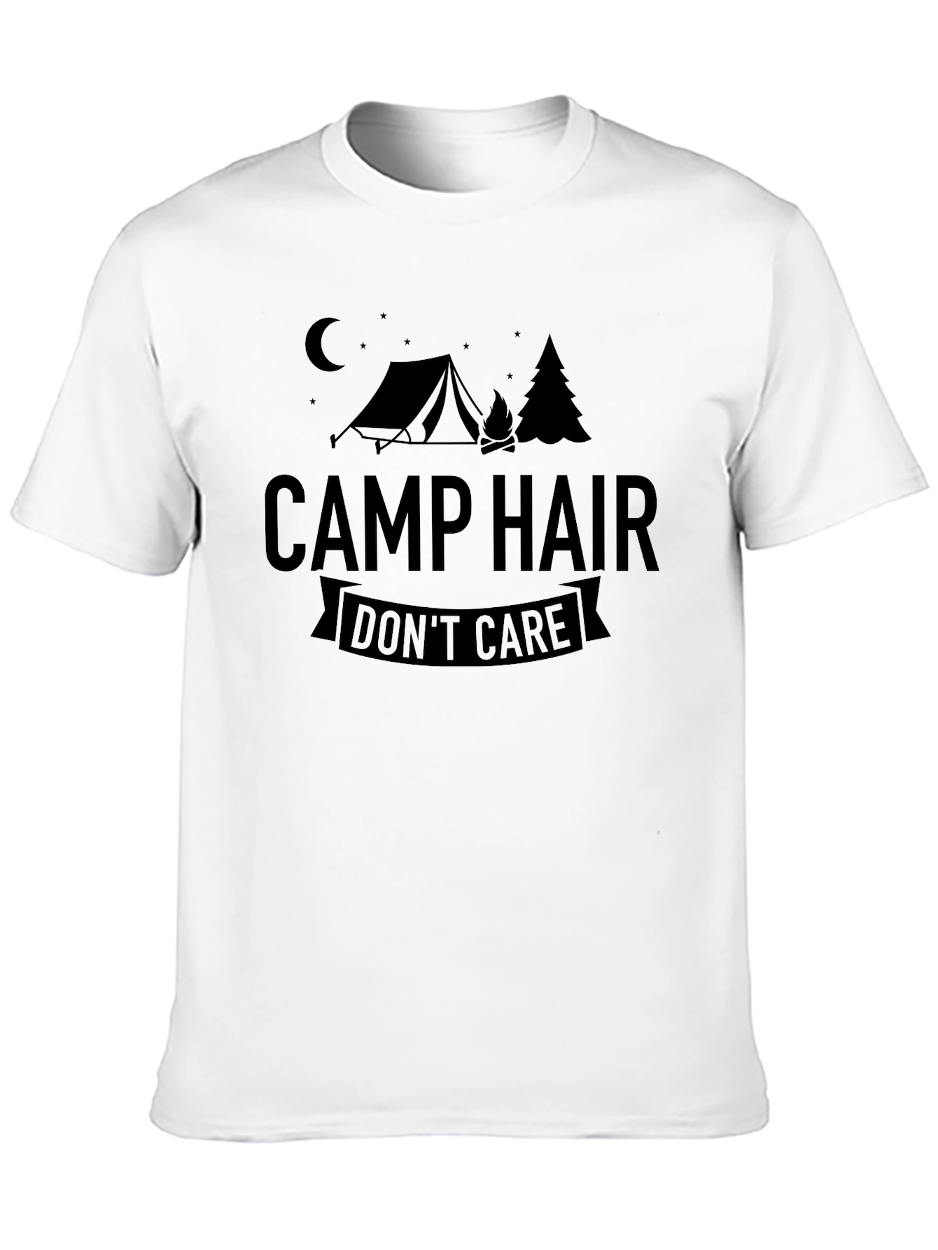 Camp Hair Dont Care T-Shirt - Black