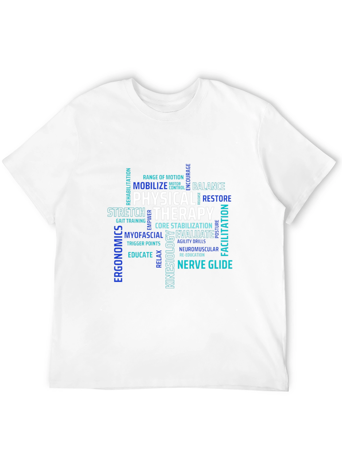 Physical Therapy Word Art Black T-Shirt