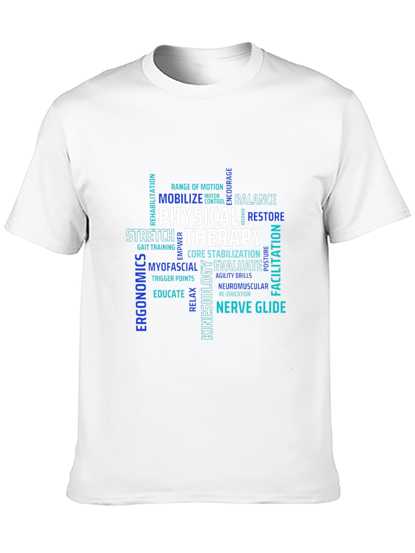Physical Therapy Word Art Black T-Shirt