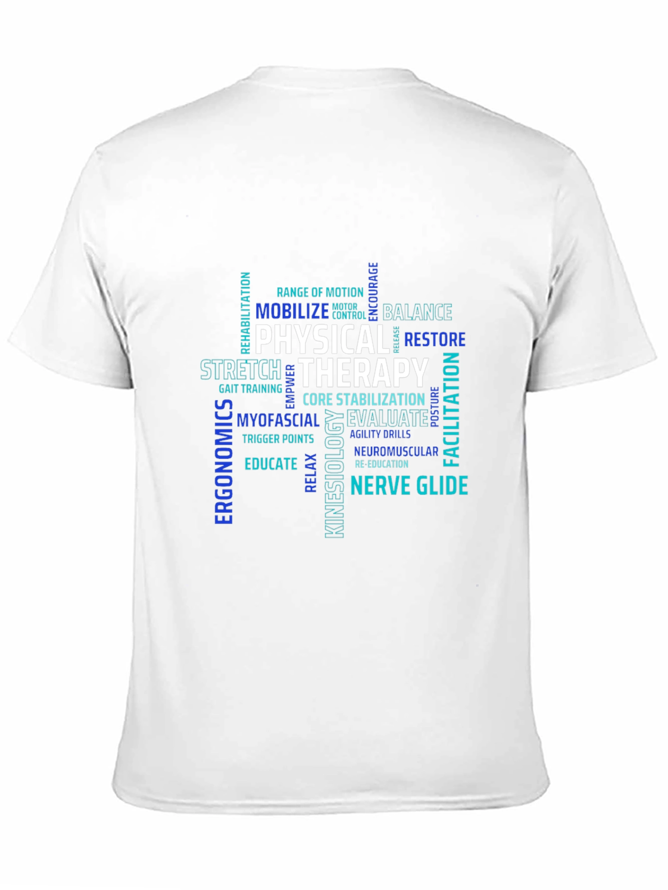 Physical Therapy Word Art Black T-Shirt