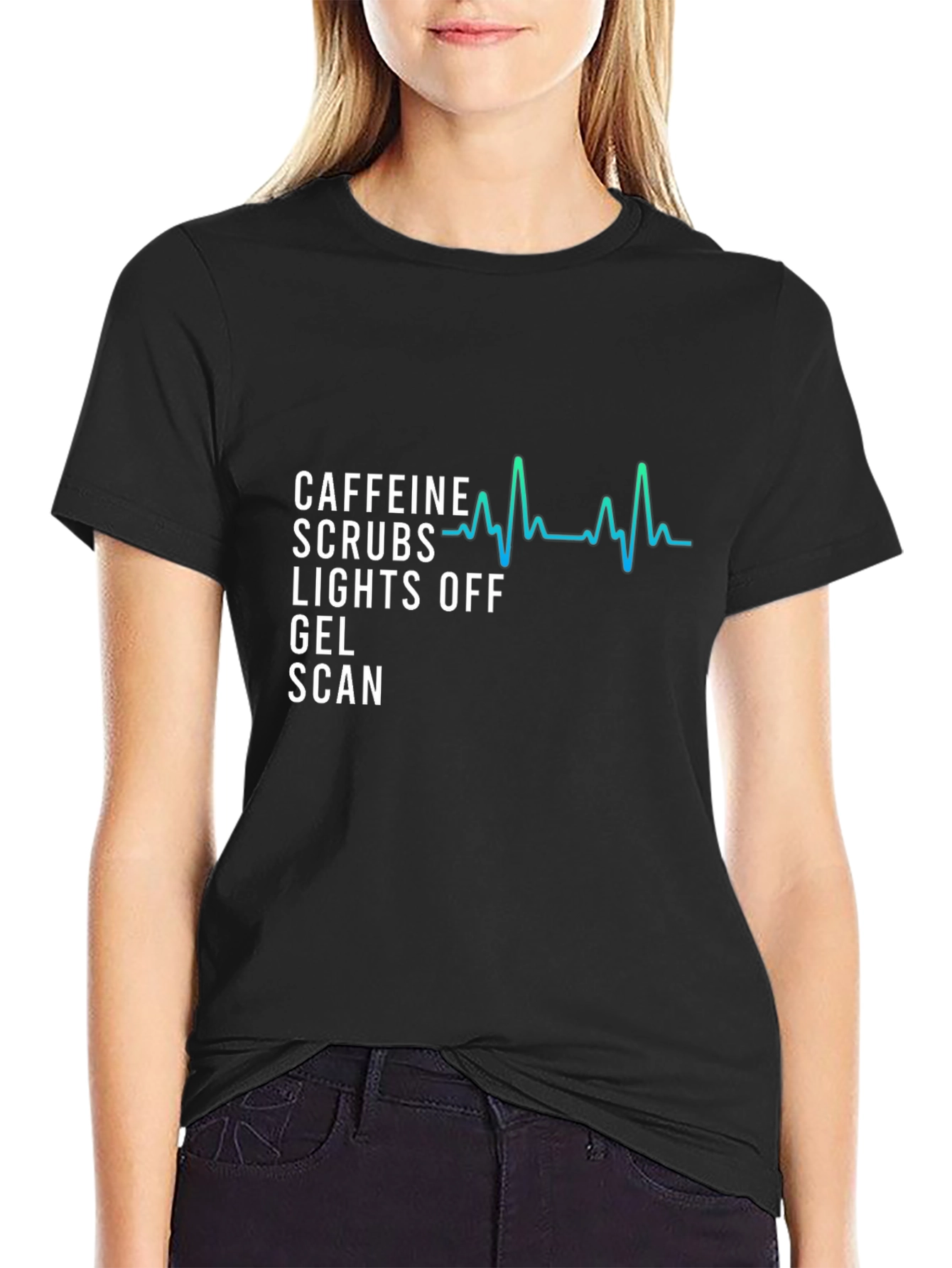 Caffeine Scrubs Lights Off T-Shirt - Scan Tech