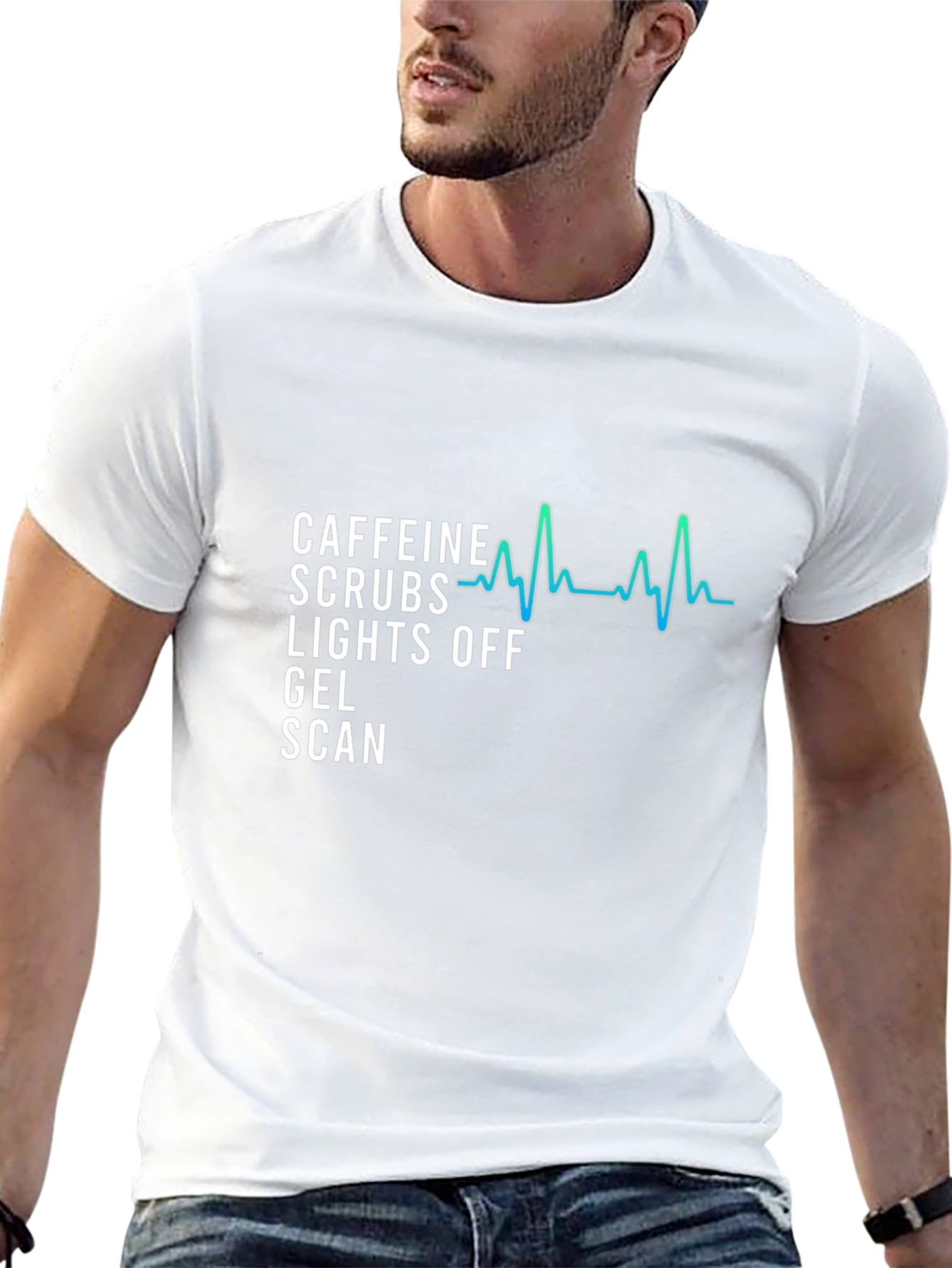 Caffeine Scrubs Lights Off T-Shirt - Scan Tech