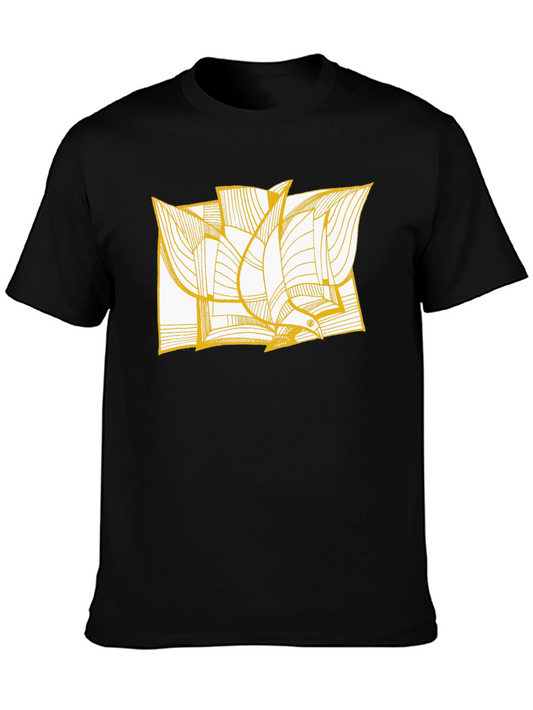 Abstract Bird Print Black Tee