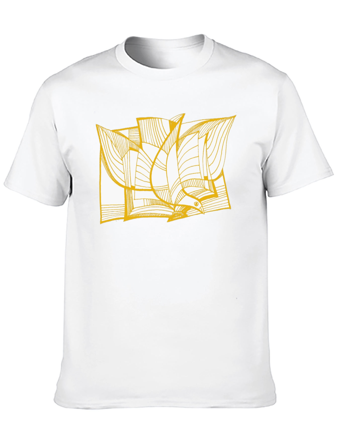 Abstract Bird Print Black Tee