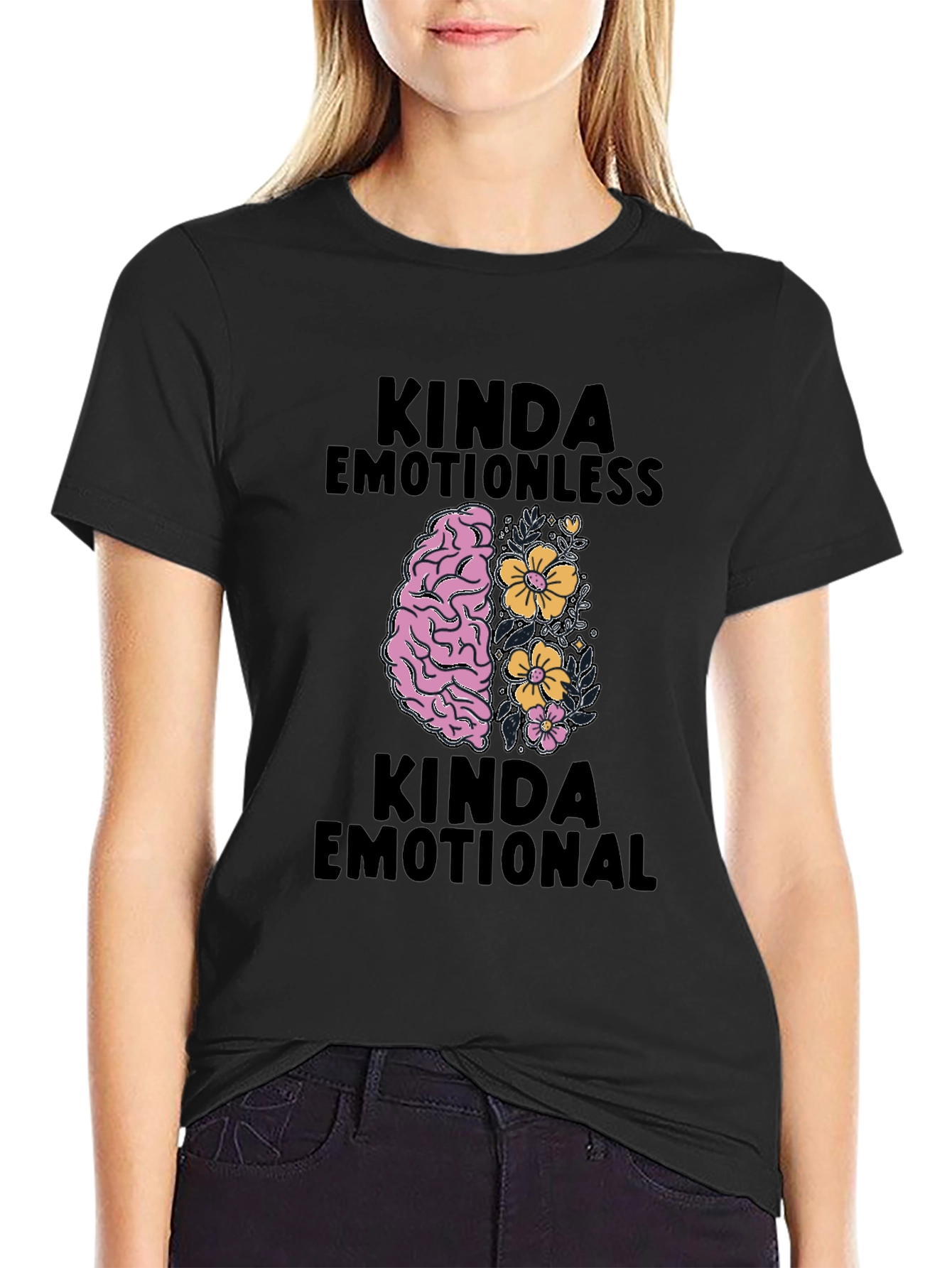 Kinda Emotional Graphic Tee - Black