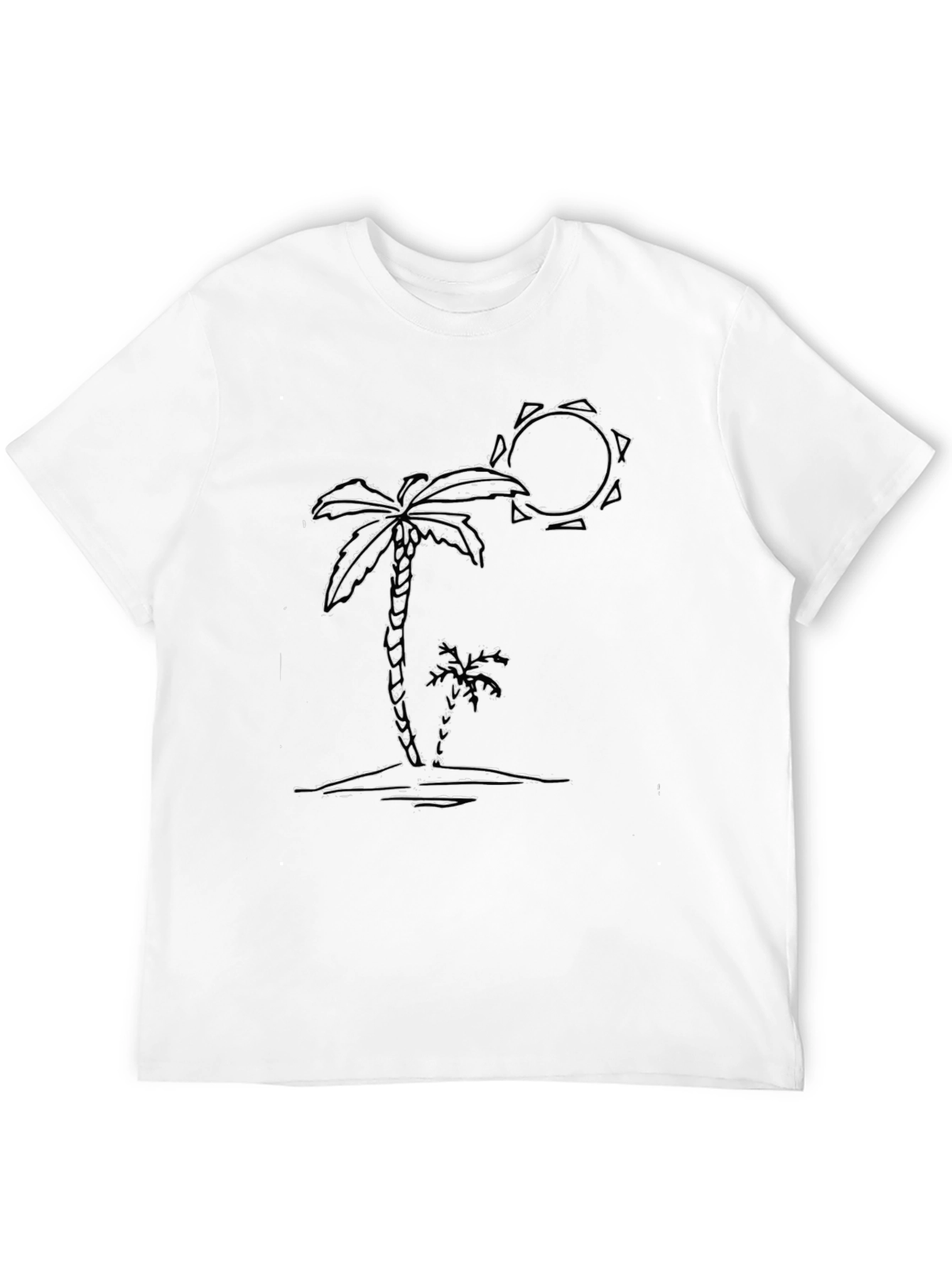 Palm Tree Sketch Graphic Black Tee