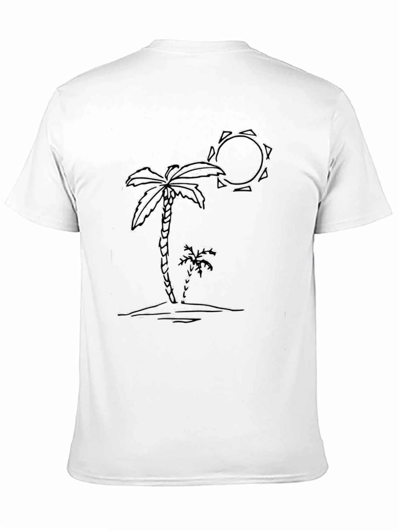 Palm Tree Sketch Graphic Black Tee