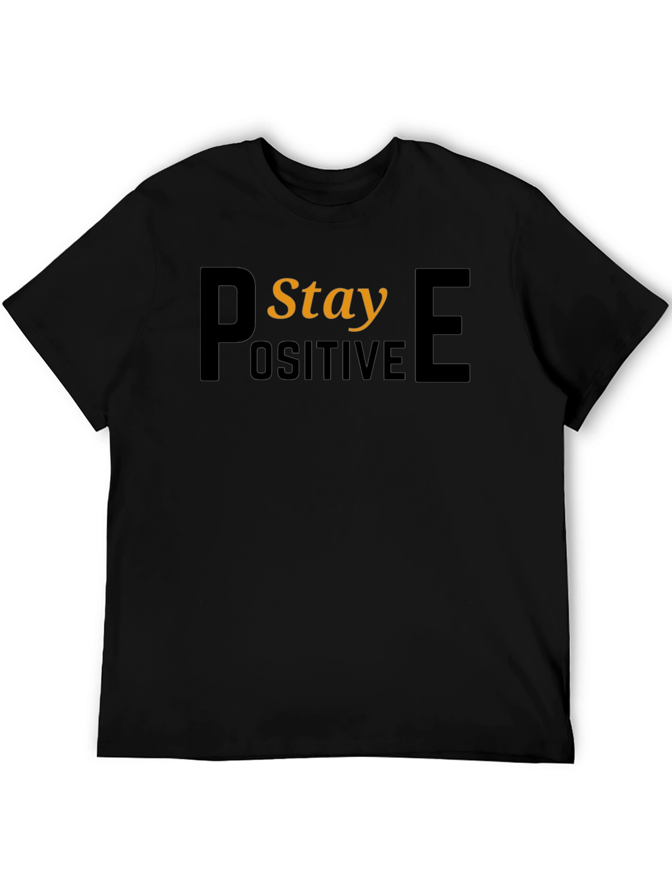 Stay Positive Black Graphic T-Shirt