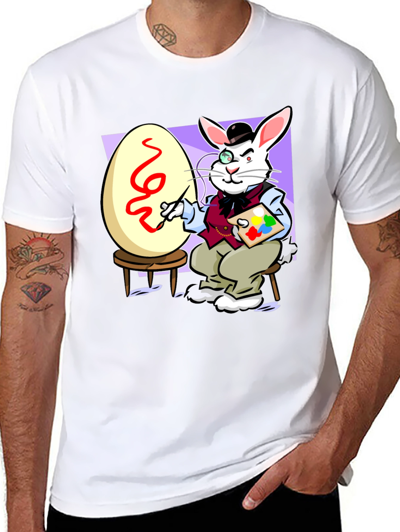 Easter Bunny Artist Novelty T-Shirt