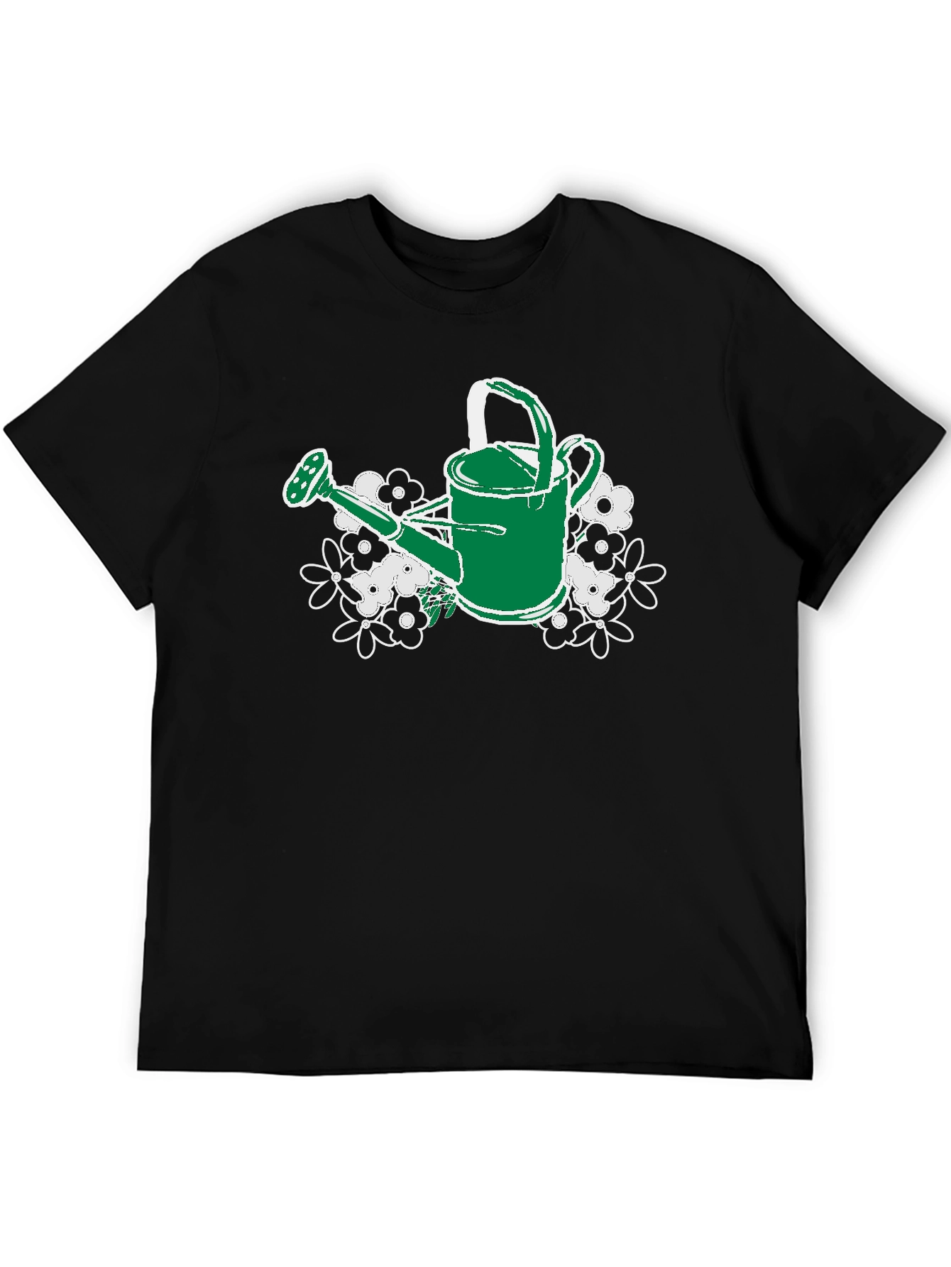 Gardening Watering Can T-Shirt - Floral Design