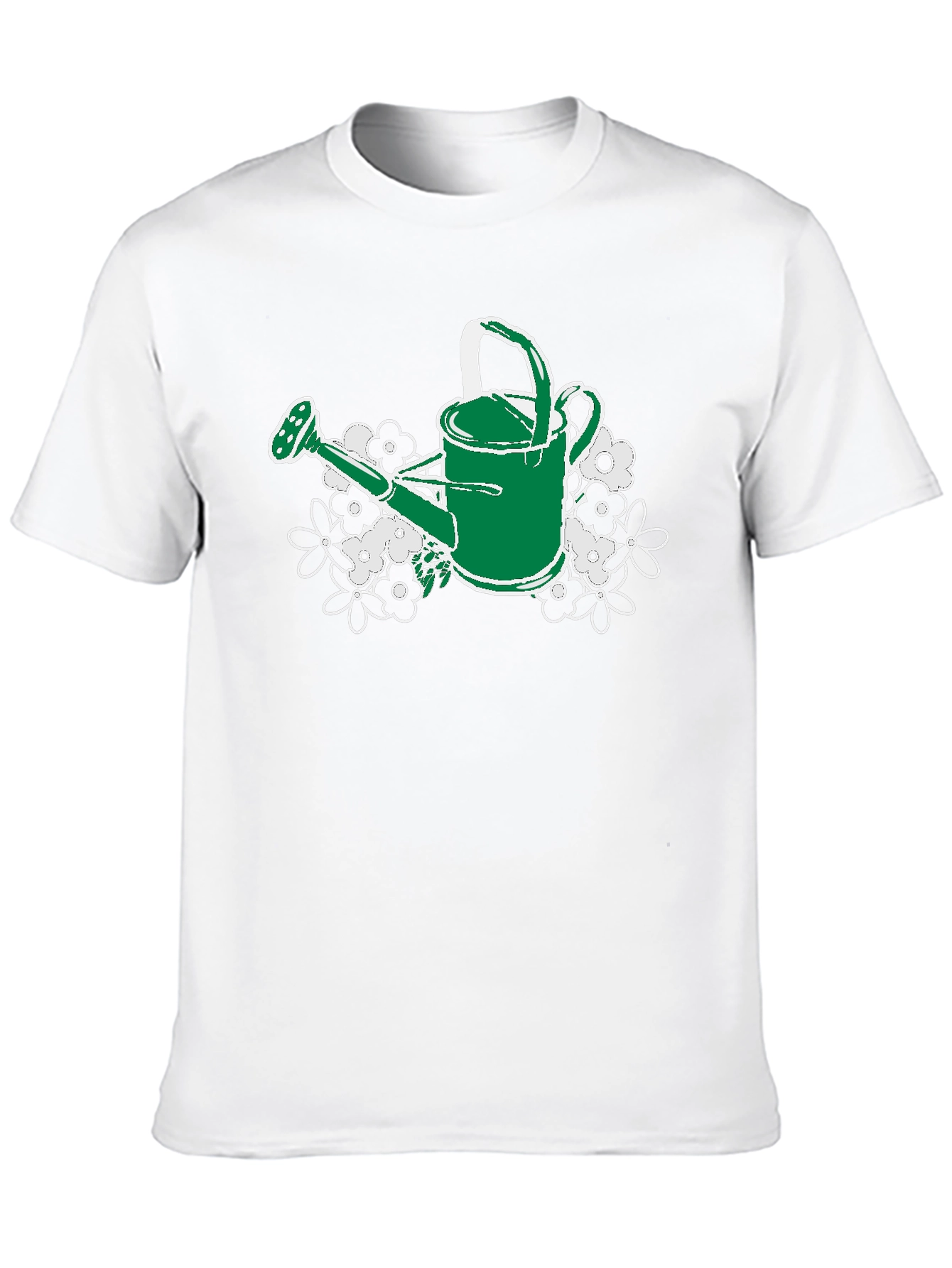 Gardening Watering Can T-Shirt - Floral Design