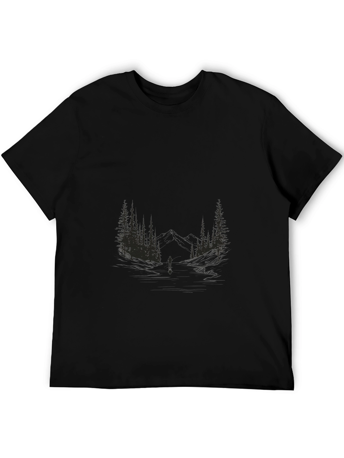 Nature Scene Black T-Shirt