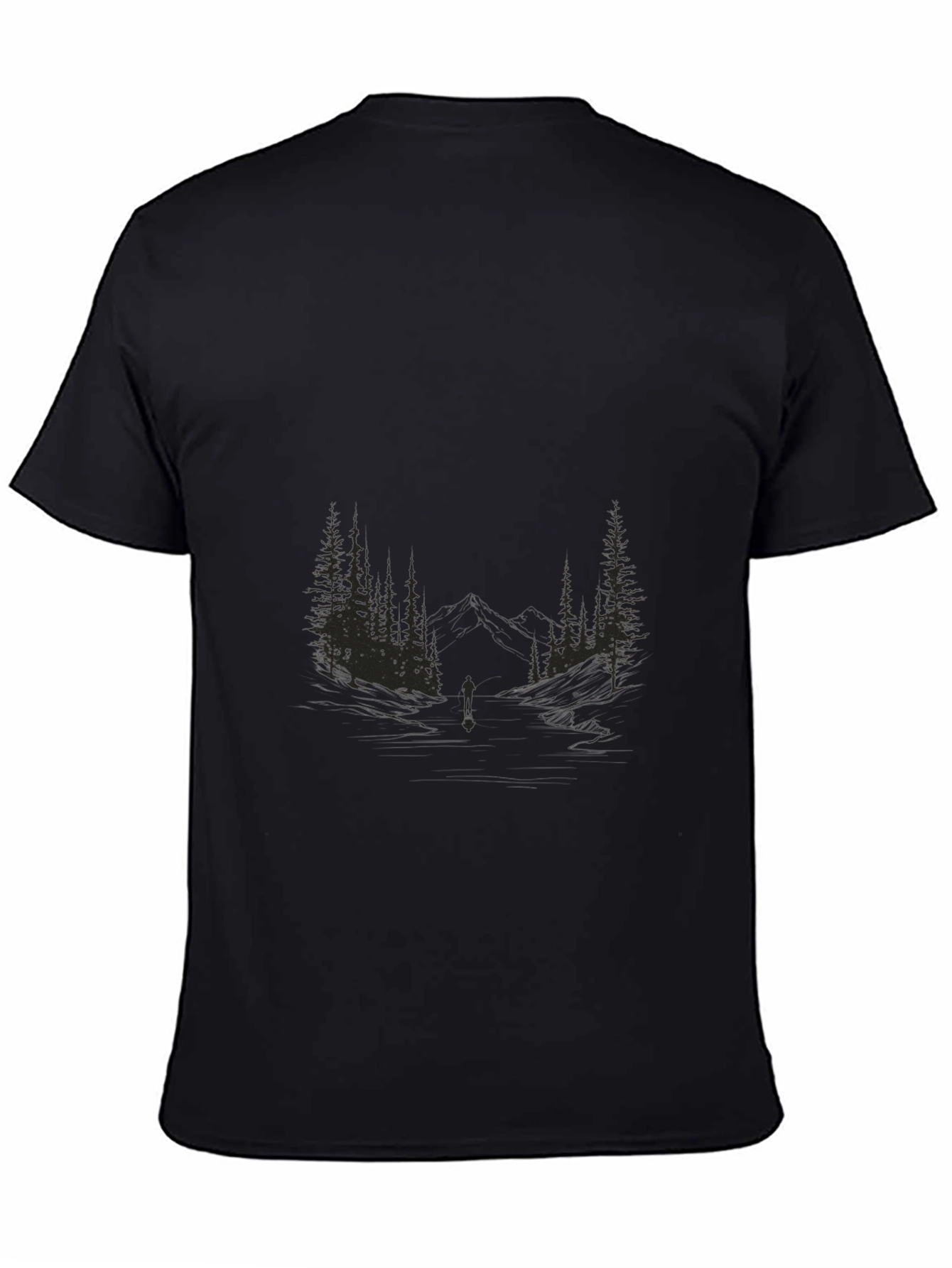 Nature Scene Black T-Shirt
