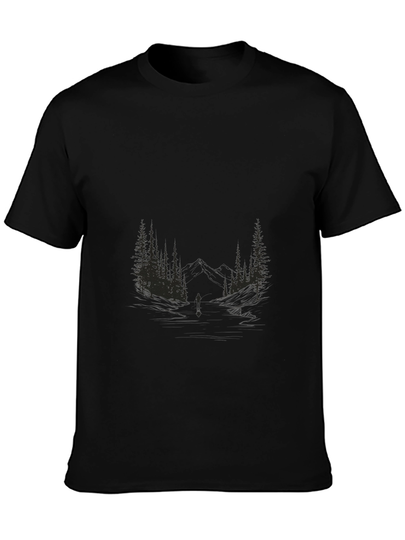 Nature Scene Black T-Shirt