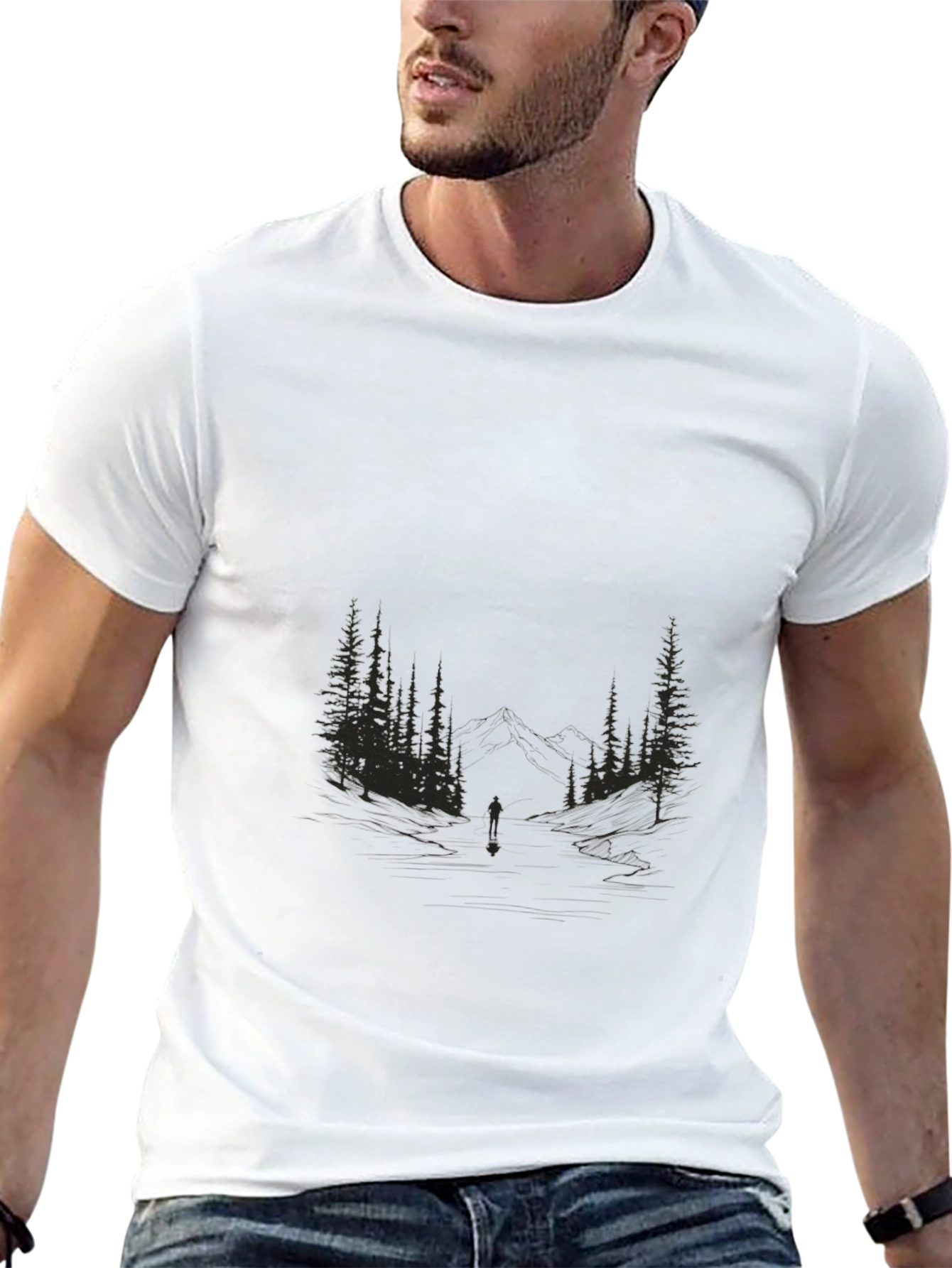 Nature Scene Black T-Shirt