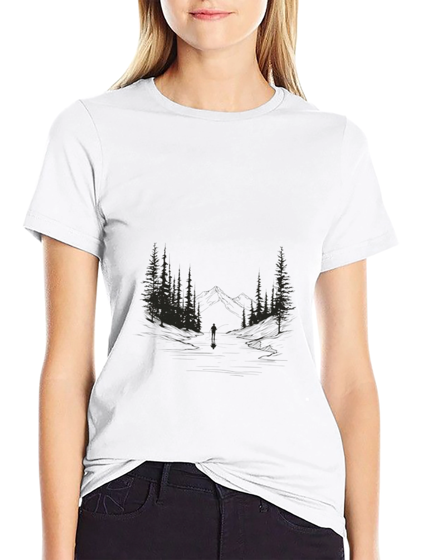 Nature Scene Black T-Shirt